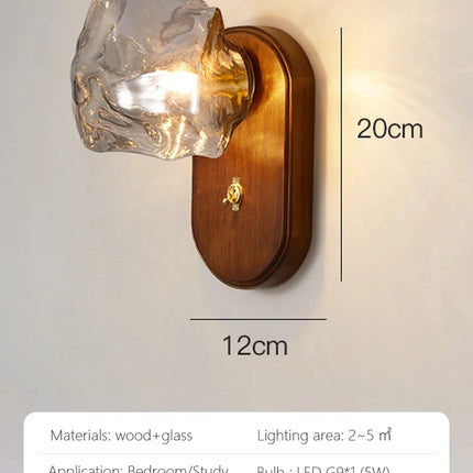 Applique murale en bois au design nordique avec éclairage LED intégré — LZ4N7Q2