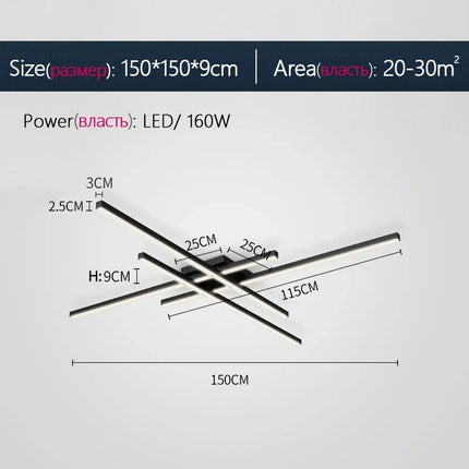 Plafonnier LED à bande longue design contemporain — LZ4X9M