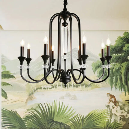 Lustre rétro en cristal avec LED pour salon élégant — LZ4X9Q7T