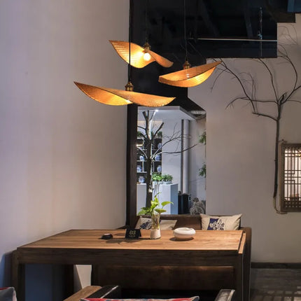 Lustre suspension en bambou style japonais pour décoration zen — LZ4X7Q9