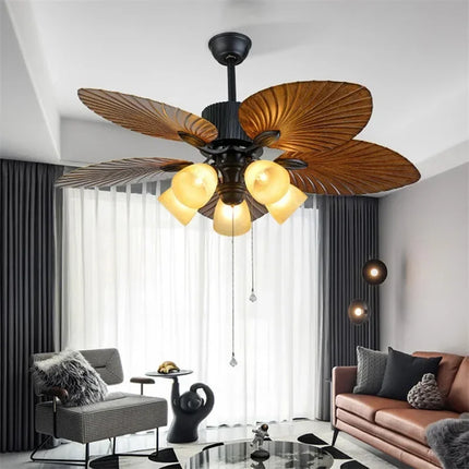 Plafonnier vintage américain avec ventilateur et télécommande moderne — LZ4N7Q2P