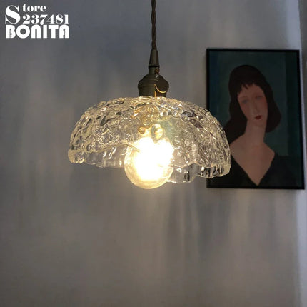 Suspension vintage en cuivre et verre pour restaurant — LZ4F9Q2