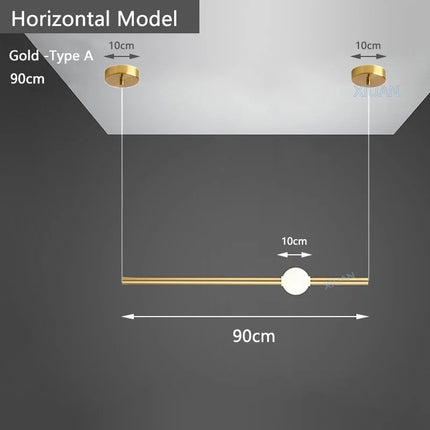 Suspension horizontale moderne pour éclairage de salle à manger — LZ4X9P