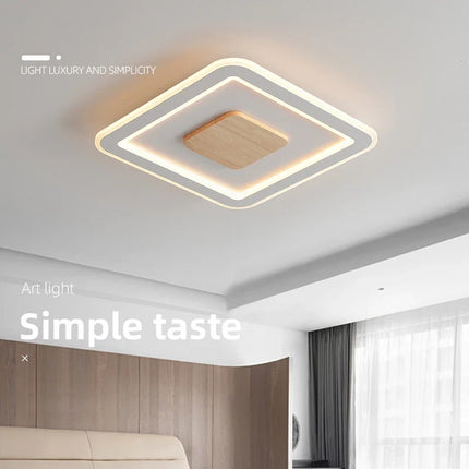 Plafonnier LED ultra-mince en bois massif style nordique moderne 2022 — LZ4X9P7Q