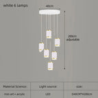 Blanc 6 lampes / Lumière chaude