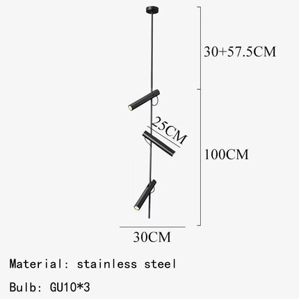 Lustre LED minimaliste rotatif en fer et acier 1 à 3 têtes — LZ4M9Q2N