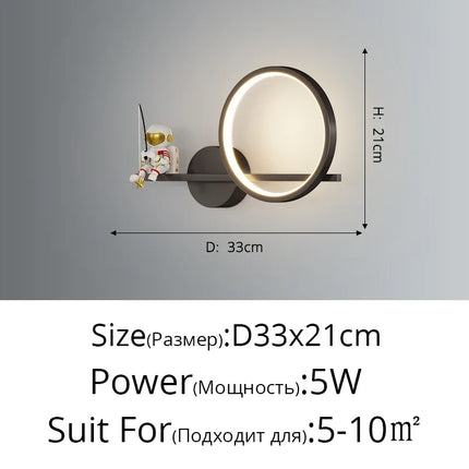 Applique murale LED astronaute lune et planète style nordique 2022 — LZ4X7J9
