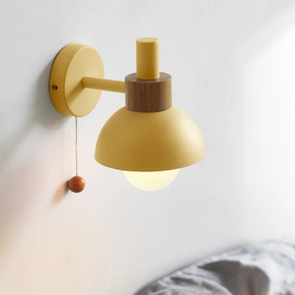 Applique murale en bois à interrupteur à tirette style nordique — LZ4X9T