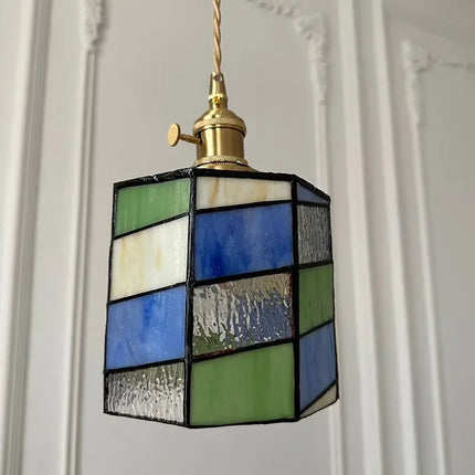 Lustre suspension en verre fait main style Tiffany pour intérieur — LZ4X9P