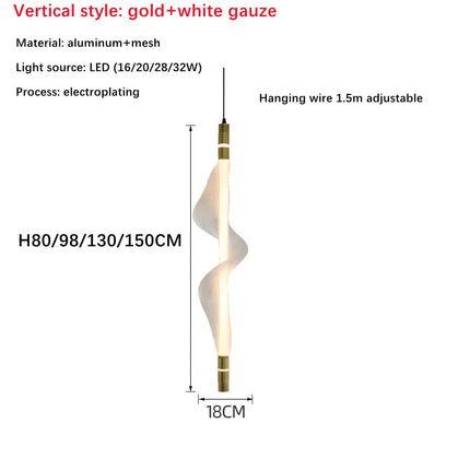 Lustre LED italien design créatif à longue bande — LZ4X9Q