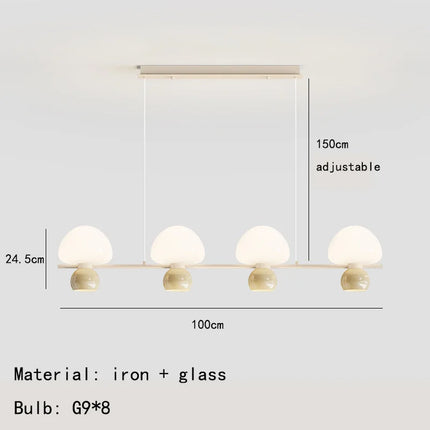 Suspension réglable en verre et métal blanc moderne — LZ4P7X