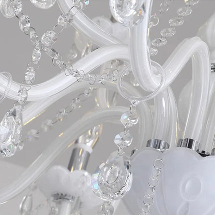Lustre suspension tube incurvé en verre style nordique cristal — LZ4X7Q9