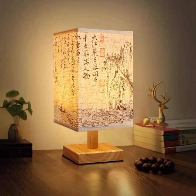 Lampe de bureau LED à intensité variable style chinois avec port USB — LZ4X9Q2