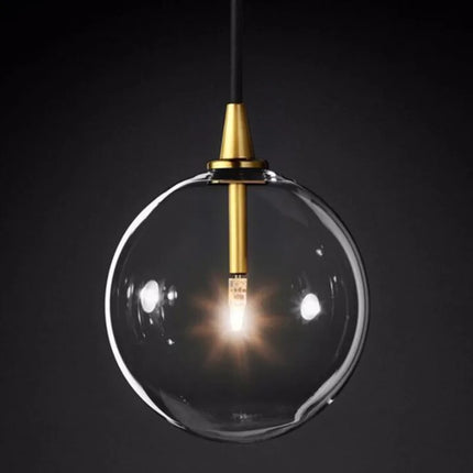 Lustre suspension en verre transparent style nordique pour intérieur — LZ4Q9T2