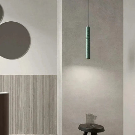 Suspension Terrazzo Bar Ciment Minimaliste Salle à manger Chambre Chevet Longue Bande Style Industriel Lampes À Tête Unique