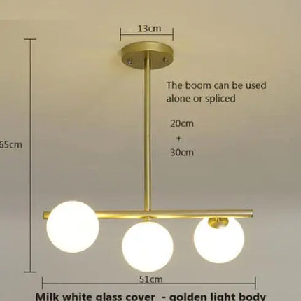 Lustre design boules de verre horizontales