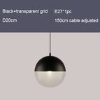 Noir clair / D20cm / Ampoule à led