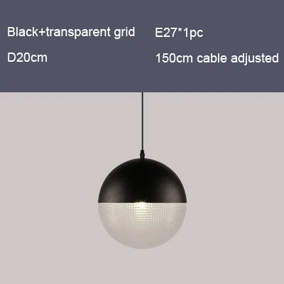 Suspension nordique en verre à motif carreaux pour décoration moderne — LZ4X9M