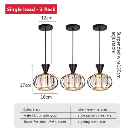Lustre en cristal pour éclairage décoratif moderne et élégant — LZ4X9P