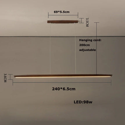 Lustre dimmable en bois pour éclairage intérieur moderne — LZ4X9P