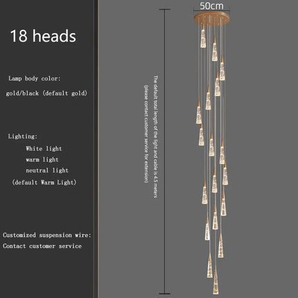 Lustre suspension moderne à branches avec longue ligne LED intégrée — LZ4X9T2