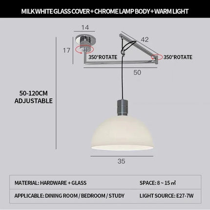 Lustre pliable télescopique au design nordique contemporain — LZ4X9M