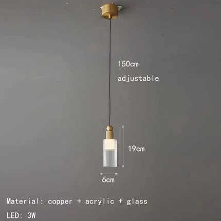 Suspension moderne en verre et cuivre avec cordons interchangeables — LZ4N7Q2F