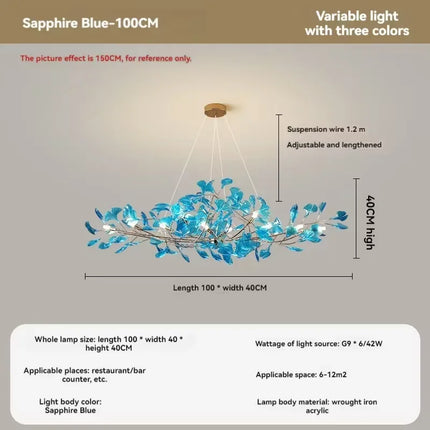 Lustre nordique Artpad avec feuilles en acrylique pour intérieur — LZ4X9M