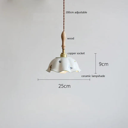 Suspension design papillon en céramique et bois — LZ4X9B