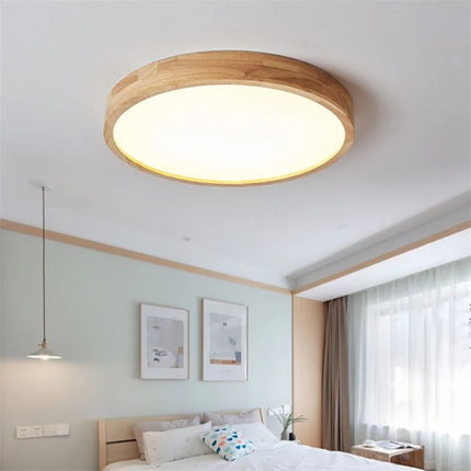Lustre japonais en bois avec abat-jour en verre pour décoration intérieure — LZ4X9M