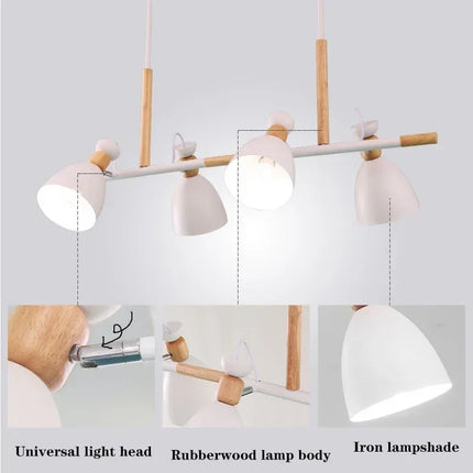 Lustre suspension nordique en bois pour décoration intérieure moderne — LZ4X9T