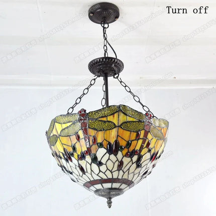 Lampe de chevet en verre Tiffany motif libellule style européen — LZ4D7Q9