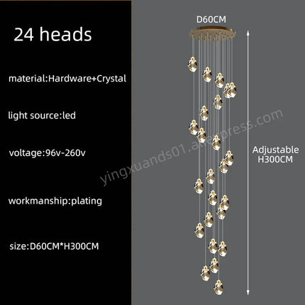 lustre en cristal nordique style loft pour intérieur moderne