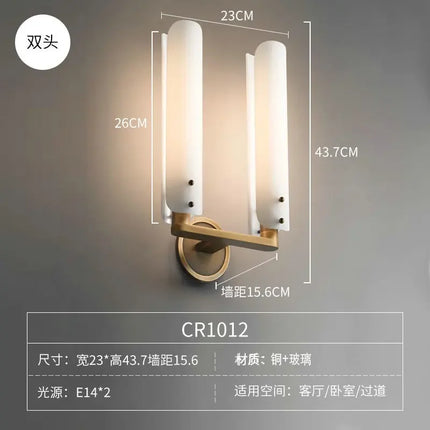 Applique murale décorative rétro en cuivre et verre de luxe — LZ4X9P2