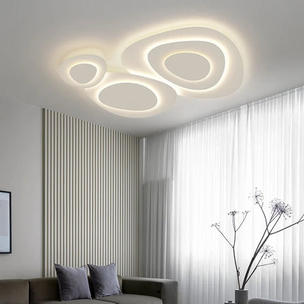 Lustre LED moderne à anneaux ondulés pour salon intérieur — LZ4X9T2