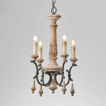 Lustre rétro en bois pour décoration intérieure élégante — LZ4X9P2