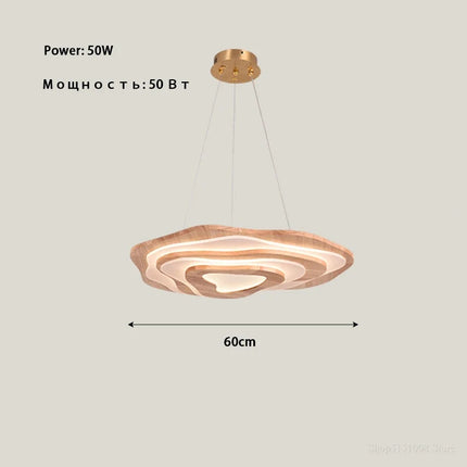 Plafonnier LED zen en bois avec diffuseur nuage acrylique — LZ4X9T