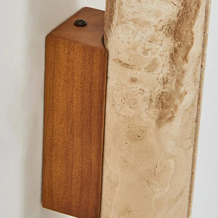 Applique murale art déco en pierre naturelle et bois pour ambiance chaleureuse — LZ4X9P2Q