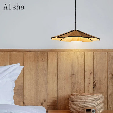 Suspension wabi-sabi en noyer fait main pour décoration intérieure — LZ7QX2