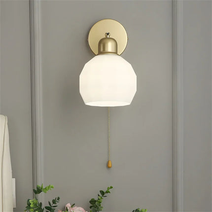 Applique murale nordique en verre avec interrupteur métal réglable — LZ4X9T