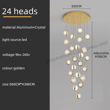 Lustre rotatif en cristal style nordique pour éclairage intérieur — LZ4X9P