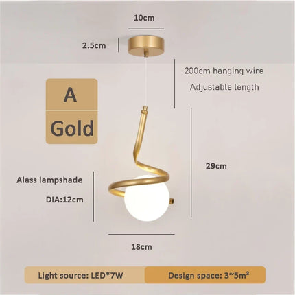 Suspension sphérique en verre pour éclairage minimaliste moderne — LZ4X9J