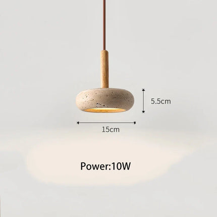 Suspension LED moderne en pierre et bois style japonais — LZ4G7T9