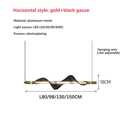 Lustre LED italien design créatif à longue bande — LZ4X9Q