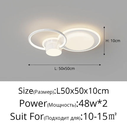 Plafonnier LED intérieur design avec anneau créatif décoratif — LZ4X9P