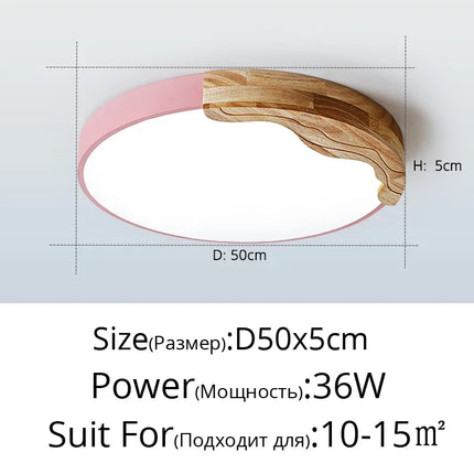 Plafonnier LED encastrable rond style nordique romantique macarons — LZ4X9P2