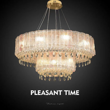 Lustre cristal de luxe avec éclairage LED style nordique — LZ4P9XQ