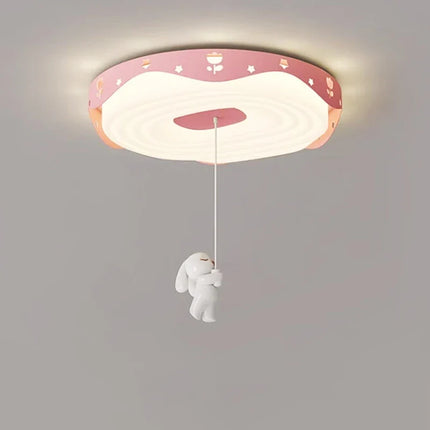 Plafonnier enfant lumineux avec dessins animés ours, panda et lapin astronaute — LZ4X9T