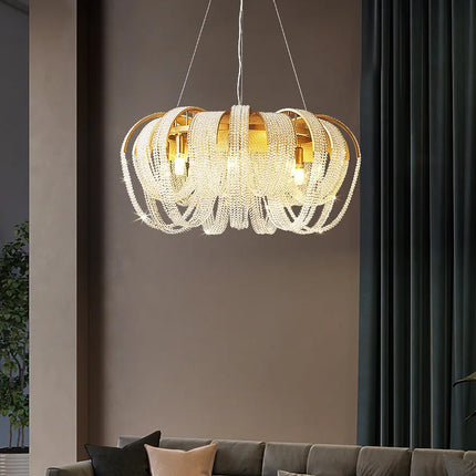 Lustre de luxe en cristal avec pampilles pour hôtel — LZ4X9T2