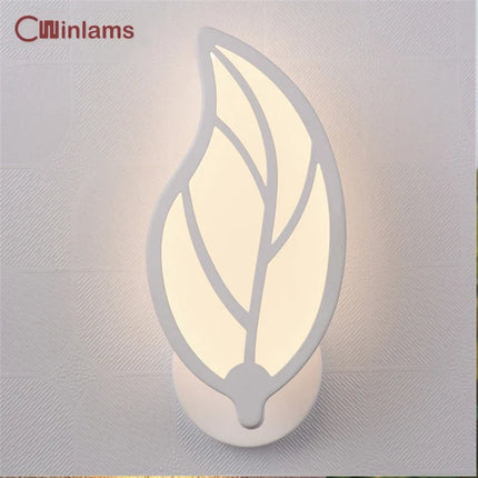 Applique murale LED créative en acrylique avec motif feuilles — LZ4X9T2